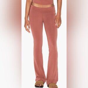SKIMS Cotton Jersey Foldover Pants in Redwood